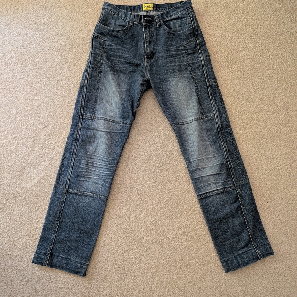 Motorcycle Denim Straight-Leg Jeans for Men